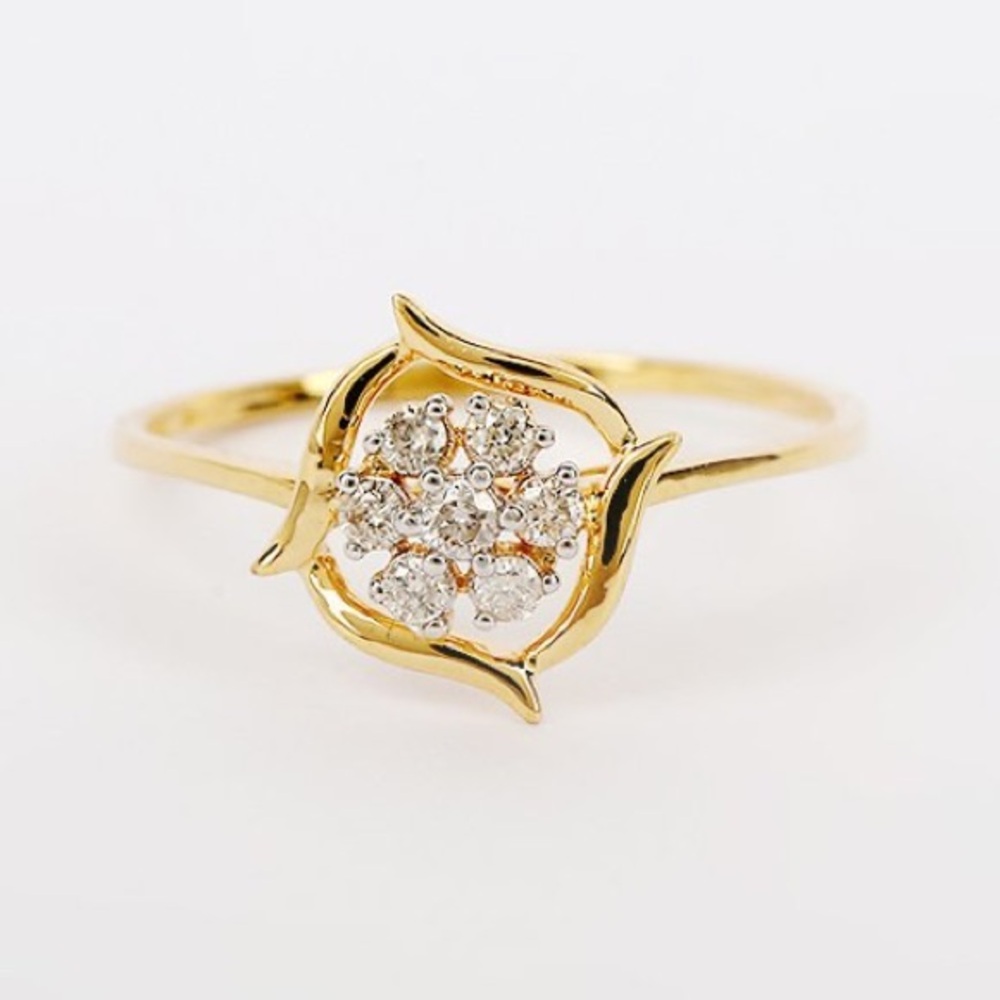 IGI Certified 0.18ctw Natural Diamond Ring Size 7 - 14K Solid Gold